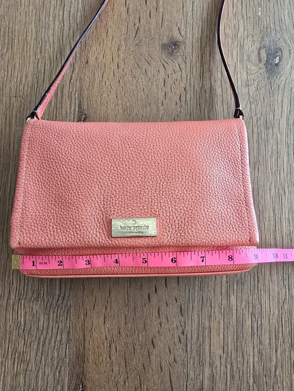 Kate Spade Coral Pink Pebbled Leather Crossbody Bag WKRU3258